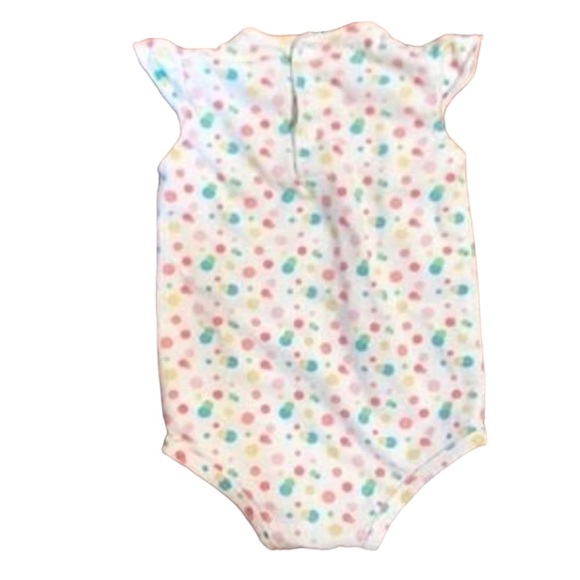 Okie Dokie Polka Dot Onesie White & Multi Colored Dots 12 Months - Picture 3 of 5